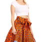 Sakkas African Dutch Ankara Wax Print Full Circle Skirt