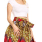 Sakkas African Dutch Ankara Wax Print Full Circle Skirt