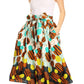 Sakkas African Dutch Ankara Wax Print Full Circle Skirt