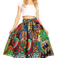 Sakkas African Dutch Ankara Wax Print Full Circle Skirt