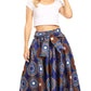 Sakkas African Dutch Ankara Wax Print Full Circle Skirt