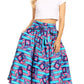 Sakkas African Dutch Ankara Wax Print Full Circle Skirt