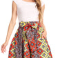 Sakkas African Dutch Ankara Wax Print Full Circle Skirt