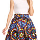 Sakkas African Dutch Ankara Wax Print Full Circle Skirt