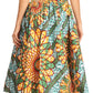 Sakkas African Dutch Ankara Wax Print Full Circle Skirt