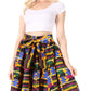 Sakkas African Dutch Ankara Wax Print Full Circle Skirt