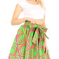 Sakkas African Dutch Ankara Wax Print Full Circle Skirt