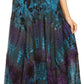Sakkas Justina Womens Dance Midi Full Circle Tie-dye Skirt with Elastic Waist