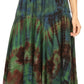 Sakkas Justina Womens Dance Midi Full Circle Tie-dye Skirt with Elastic Waist