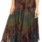 Sakkas Justina Womens Dance Midi Full Circle Tie-dye Skirt with Elastic Waist