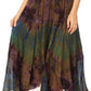 Sakkas Justina Womens Dance Midi Full Circle Tie-dye Skirt with Elastic Waist