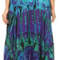 Sakkas Justina Womens Dance Midi Full Circle Tie-dye Skirt with Elastic Waist