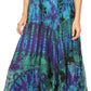 Sakkas Justina Womens Dance Midi Full Circle Tie-dye Skirt with Elastic Waist
