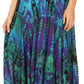 Sakkas Justina Womens Dance Midi Full Circle Tie-dye Skirt with Elastic Waist