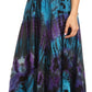 Sakkas Justina Womens Dance Midi Full Circle Tie-dye Skirt with Elastic Waist