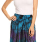 Sakkas Justina Womens Dance Midi Full Circle Tie-dye Skirt with Elastic Waist