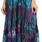 Sakkas Justina Womens Dance Midi Full Circle Tie-dye Skirt with Elastic Waist