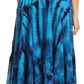 Sakkas Justina Womens Dance Midi Full Circle Tie-dye Skirt with Elastic Waist
