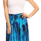 Sakkas Justina Womens Dance Midi Full Circle Tie-dye Skirt with Elastic Waist