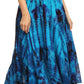 Sakkas Justina Womens Dance Midi Full Circle Tie-dye Skirt with Elastic Waist