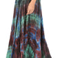 Sakkas Ester Womens Simple  Boho Maxi Full circle Tie-dye Skirt with Elastic Waist