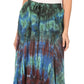 Sakkas Ester Womens Simple  Boho Maxi Full circle Tie-dye Skirt with Elastic Waist