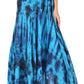 Sakkas Ester Womens Simple  Boho Maxi Full circle Tie-dye Skirt with Elastic Waist