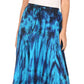Sakkas Ester Womens Simple  Boho Maxi Full circle Tie-dye Skirt with Elastic Waist
