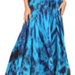 Sakkas Ester Womens Simple  Boho Maxi Full circle Tie-dye Skirt with Elastic Waist