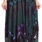 Sakkas Ester Womens Simple  Boho Maxi Full circle Tie-dye Skirt with Elastic Waist