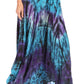 Sakkas Ester Womens Simple  Boho Maxi Full circle Tie-dye Skirt with Elastic Waist