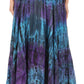 Sakkas Ester Womens Simple  Boho Maxi Full circle Tie-dye Skirt with Elastic Waist