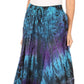 Sakkas Ester Womens Simple  Boho Maxi Full circle Tie-dye Skirt with Elastic Waist