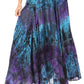 Sakkas Ester Womens Simple  Boho Maxi Full circle Tie-dye Skirt with Elastic Waist