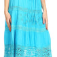 Sakkas Kezia Women's Bohemian Gypsy Casual Midi  Skirt A line Lace & Embroidery