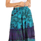 Sakkas Antonia Women's Skirt Tie Dye Boho Elastic Waist Adjustable Embroidery