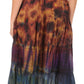 Sakkas Antonia Women's Skirt Tie Dye Boho Elastic Waist Adjustable Embroidery