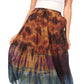 Sakkas Antonia Women's Skirt Tie Dye Boho Elastic Waist Adjustable Embroidery