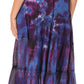 Sakkas Antonia Women's Skirt Tie Dye Boho Elastic Waist Adjustable Embroidery