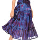 Sakkas Antonia Women's Skirt Tie Dye Boho Elastic Waist Adjustable Embroidery