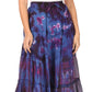 Sakkas Antonia Women's Skirt Tie Dye Boho Elastic Waist Adjustable Embroidery