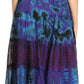 Sakkas Antonia Women's Skirt Tie Dye Boho Elastic Waist Adjustable Embroidery
