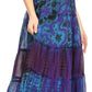 Sakkas Antonia Women's Skirt Tie Dye Boho Elastic Waist Adjustable Embroidery