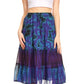 Sakkas Antonia Women's Skirt Tie Dye Boho Elastic Waist Adjustable Embroidery