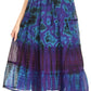 Sakkas Antonia Women's Skirt Tie Dye Boho Elastic Waist Adjustable Embroidery