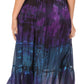 Sakkas Antonia Women's Skirt Tie Dye Boho Elastic Waist Adjustable Embroidery