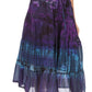 Sakkas Antonia Women's Skirt Tie Dye Boho Elastic Waist Adjustable Embroidery
