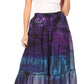 Sakkas Antonia Women's Skirt Tie Dye Boho Elastic Waist Adjustable Embroidery