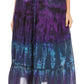 Sakkas Antonia Women's Skirt Tie Dye Boho Elastic Waist Adjustable Embroidery