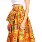 Sakkas Ami Women's Maxi Long African Ankara Print Skirt Pockets & Elastic Waist
